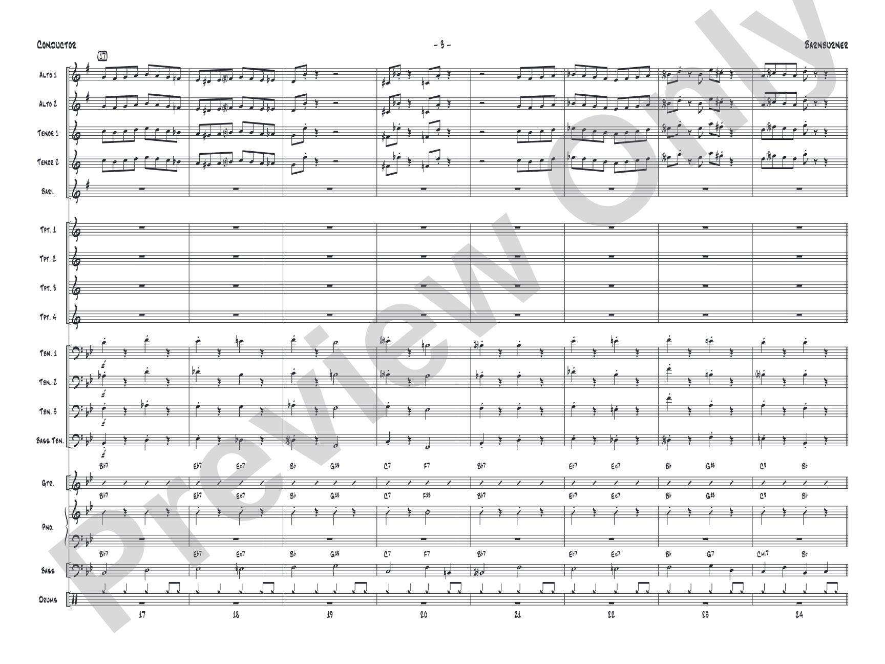 Barnburner: Jazz Ensemble Conductor Score & Parts