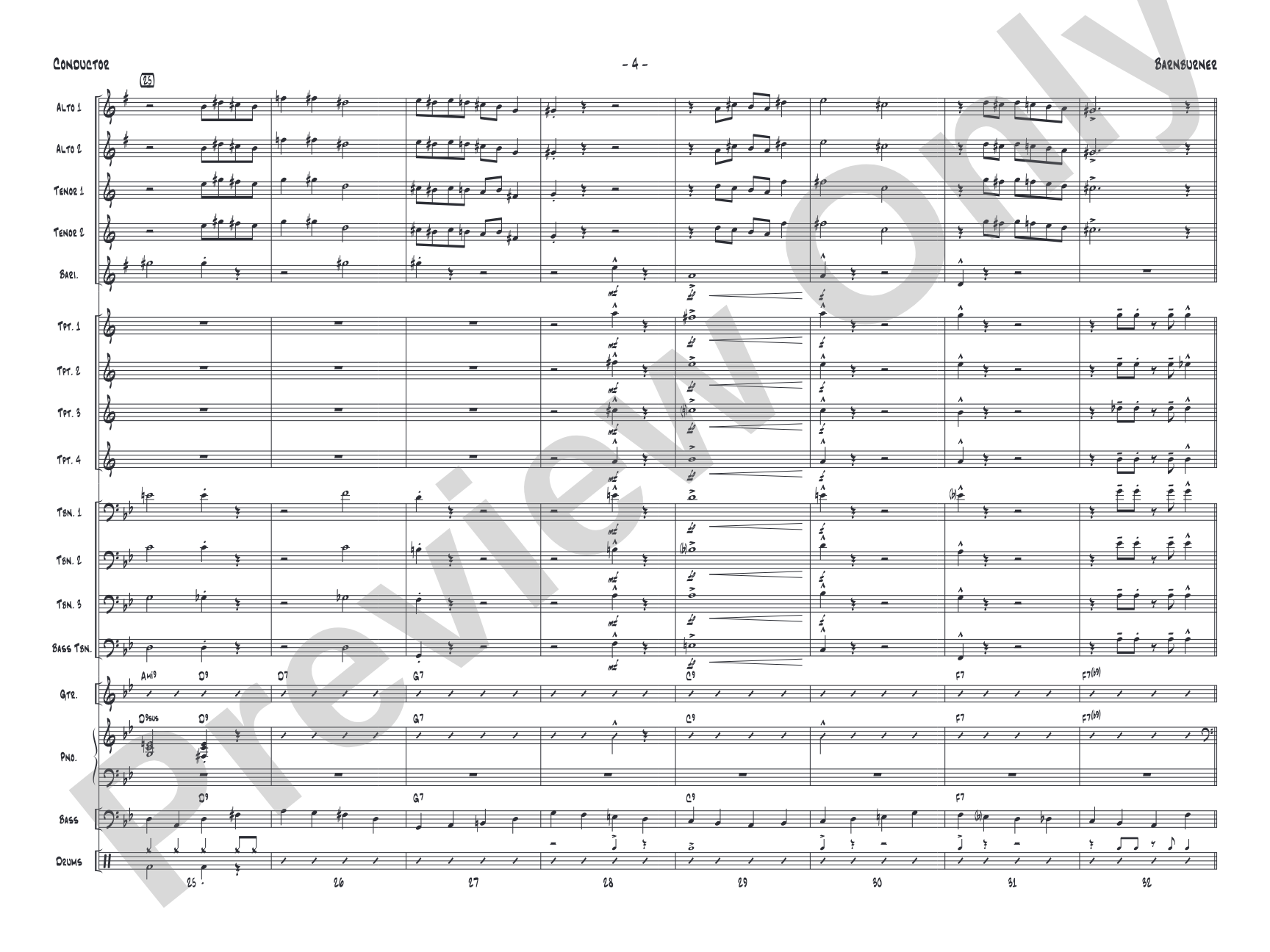 Barnburner: Jazz Ensemble Conductor Score & Parts