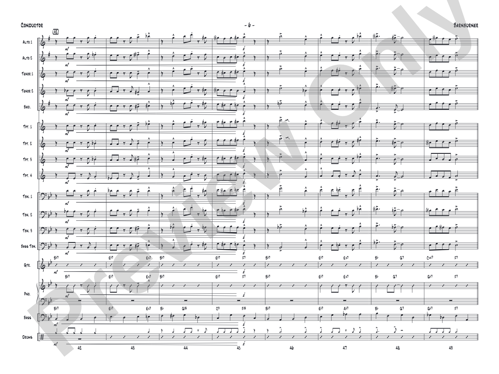 Barnburner: Jazz Ensemble Conductor Score & Parts