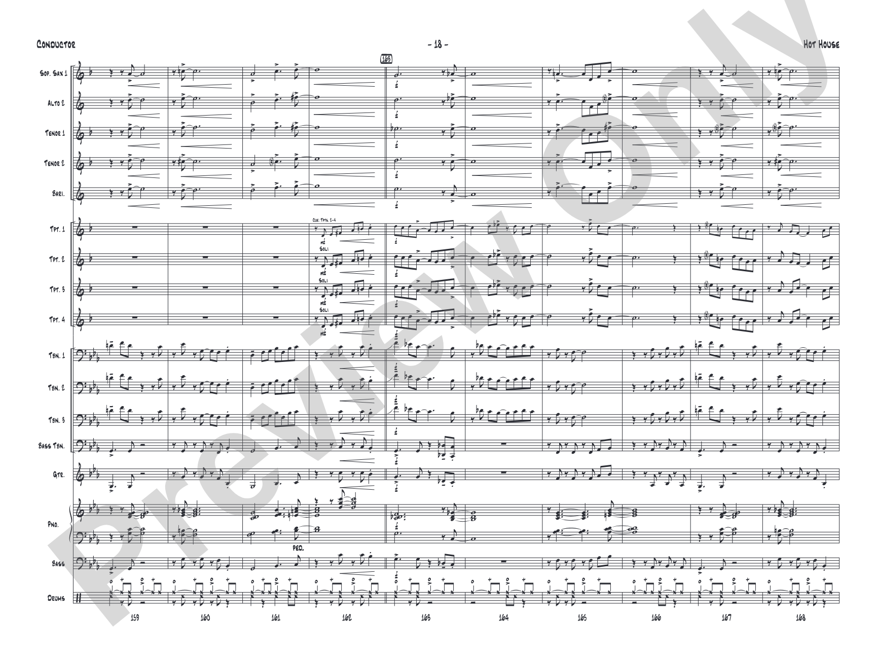 Hot House: Jazz Ensemble Conductor Score & Parts