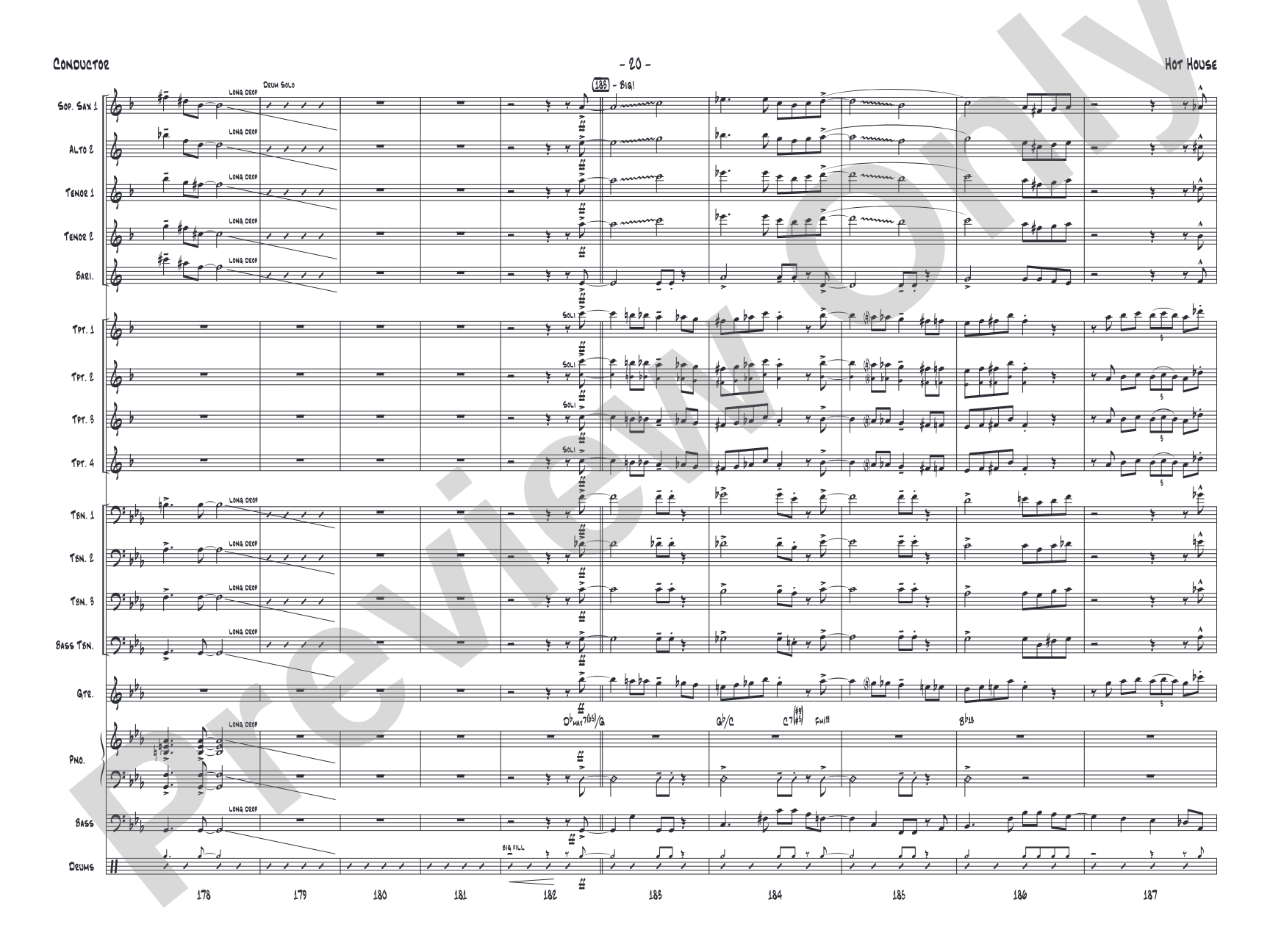 Hot House: Jazz Ensemble Conductor Score & Parts