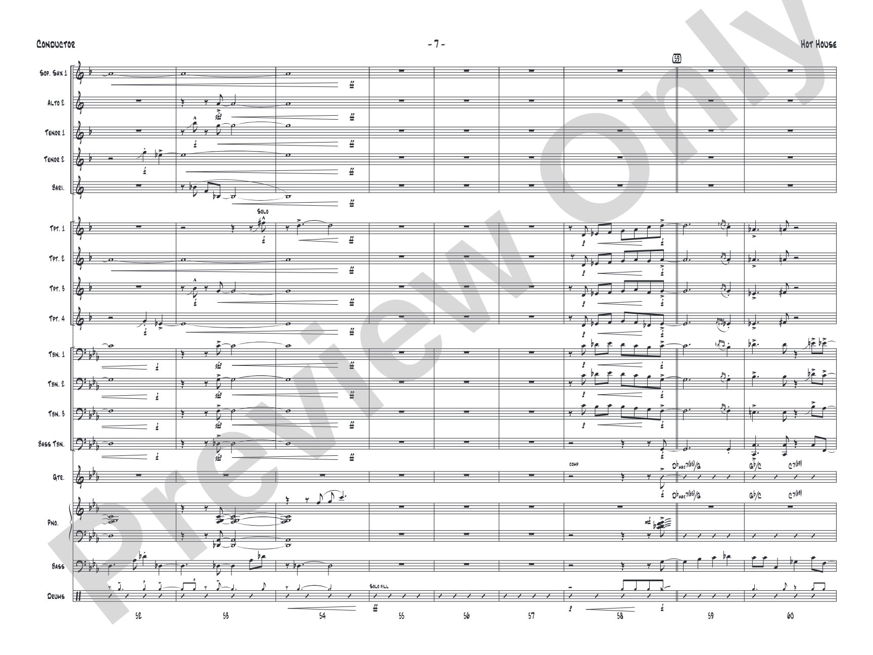 Hot House: Jazz Ensemble Conductor Score & Parts