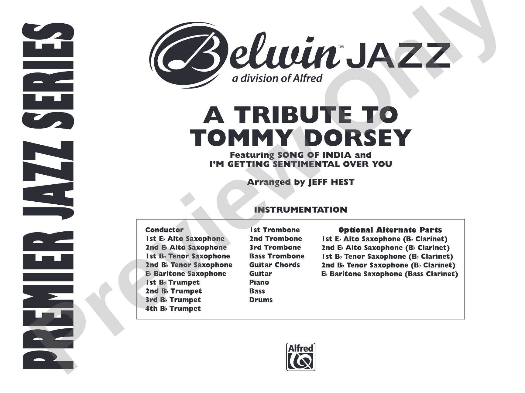 A Tribute to Tommy Dorsey: Jazz Ensemble Conductor Score & Parts