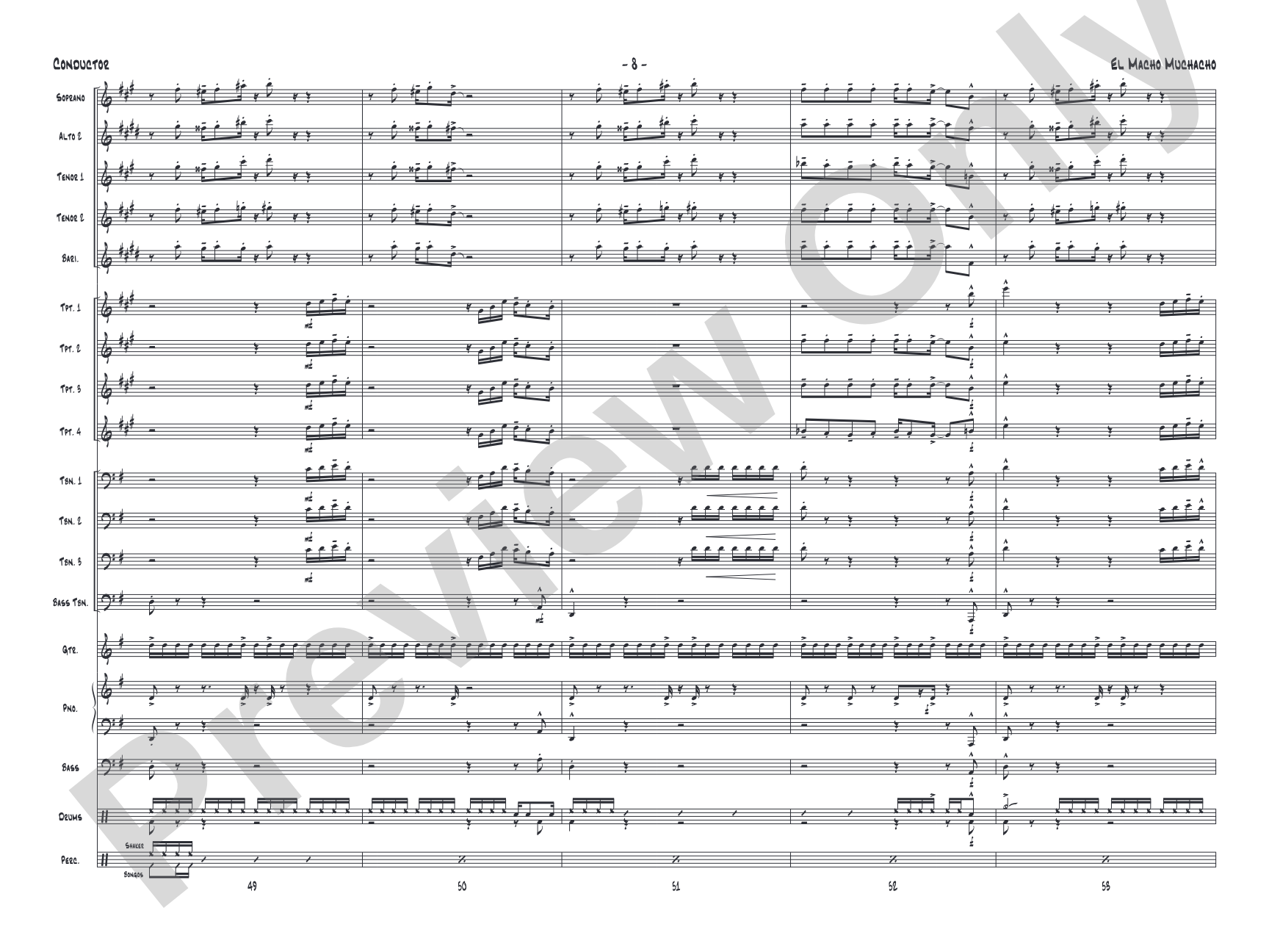 El Macho Muchacho: Jazz Ensemble Conductor Score & Parts