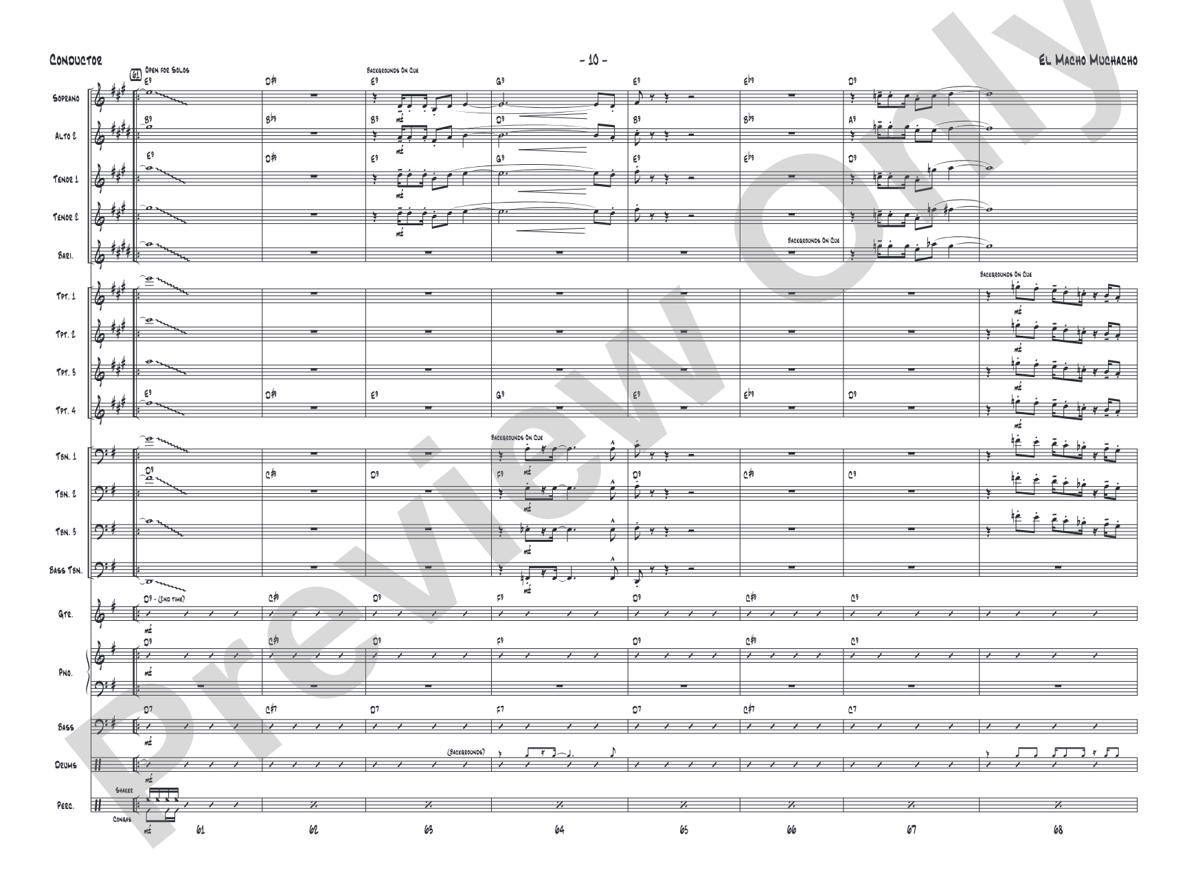 El Macho Muchacho: Jazz Ensemble Conductor Score & Parts