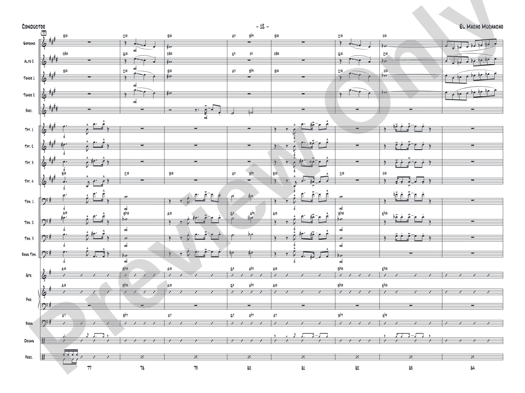 El Macho Muchacho: Jazz Ensemble Conductor Score & Parts