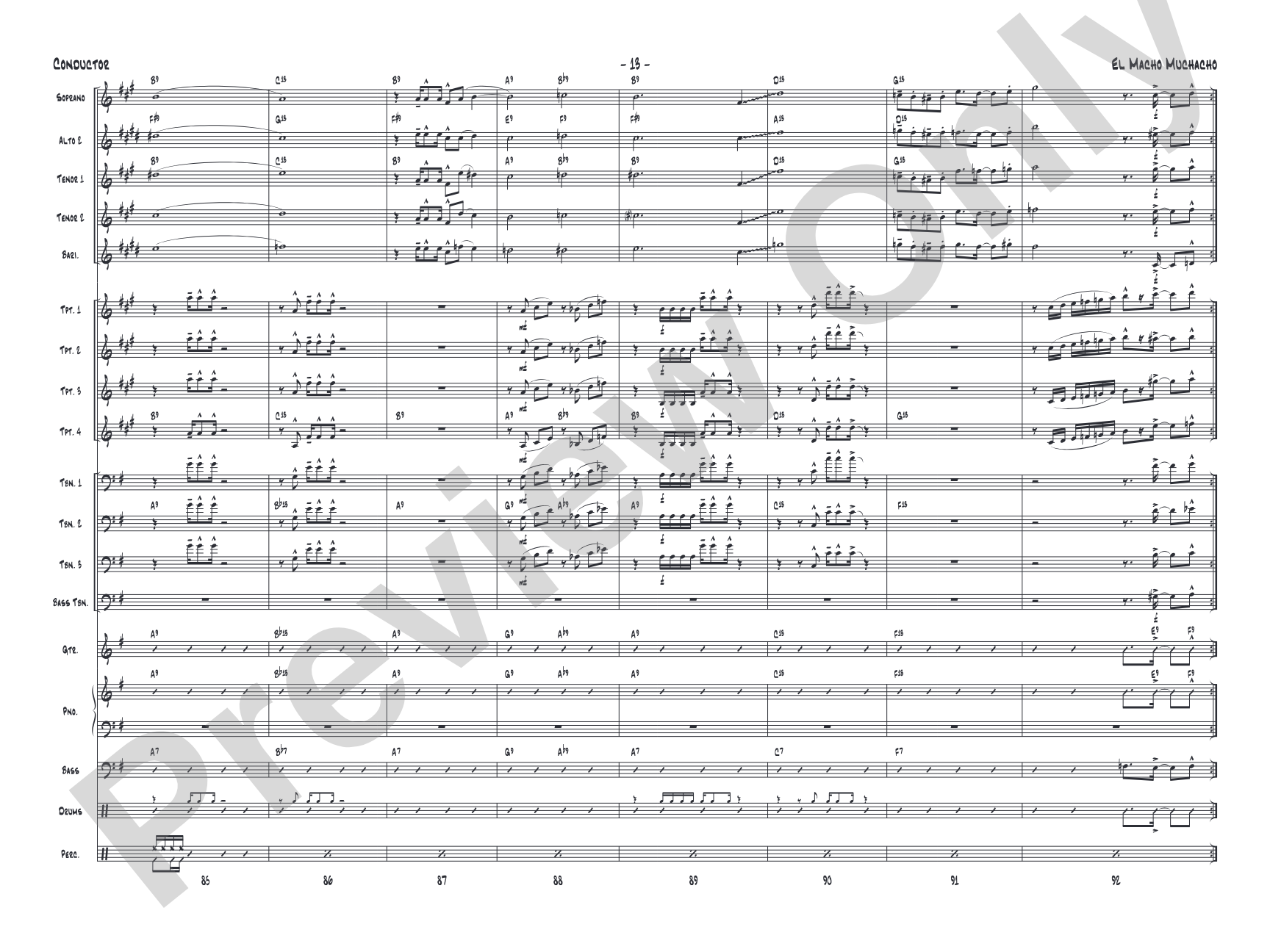 El Macho Muchacho: Jazz Ensemble Conductor Score & Parts