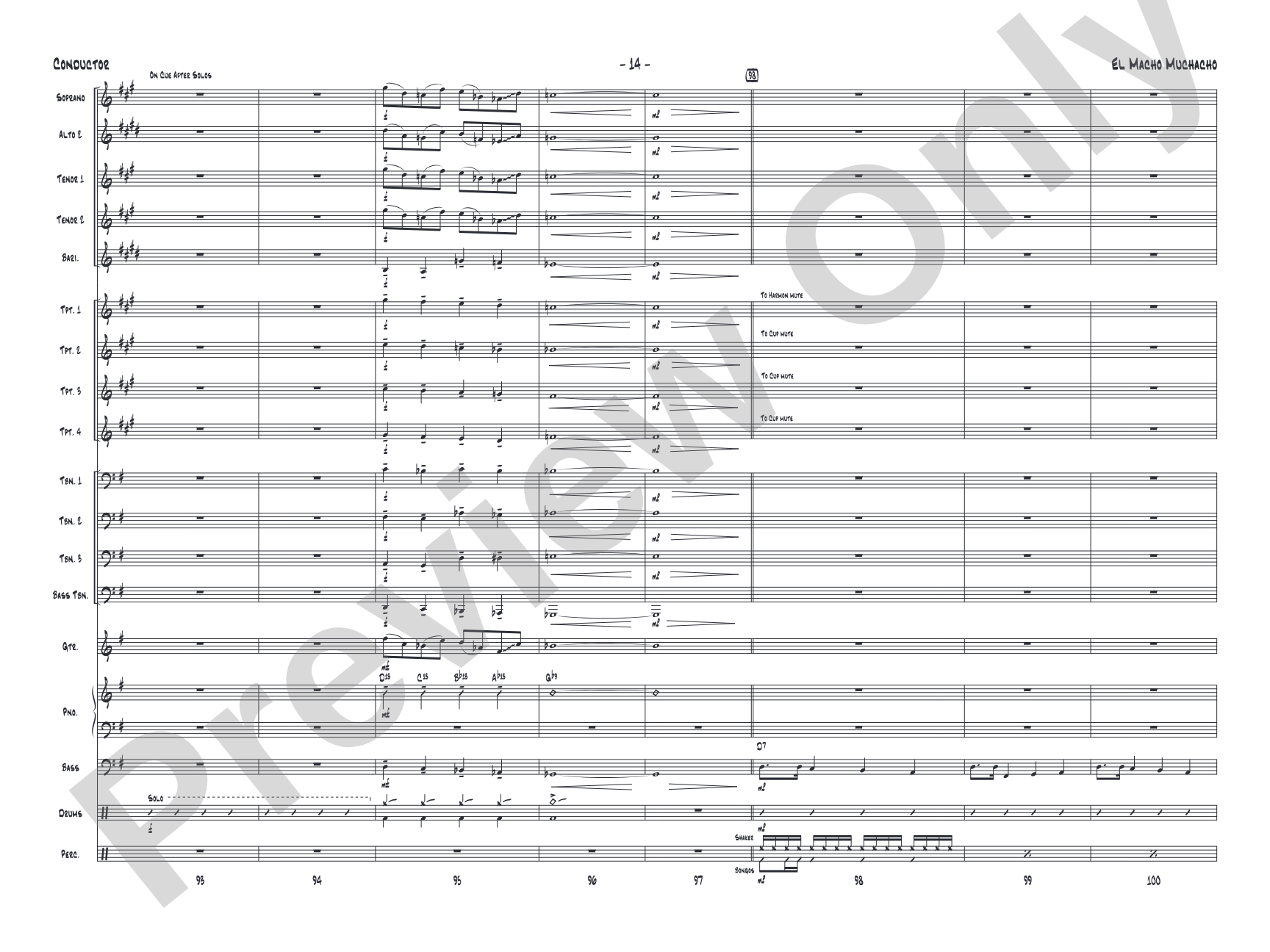 El Macho Muchacho: Jazz Ensemble Conductor Score & Parts