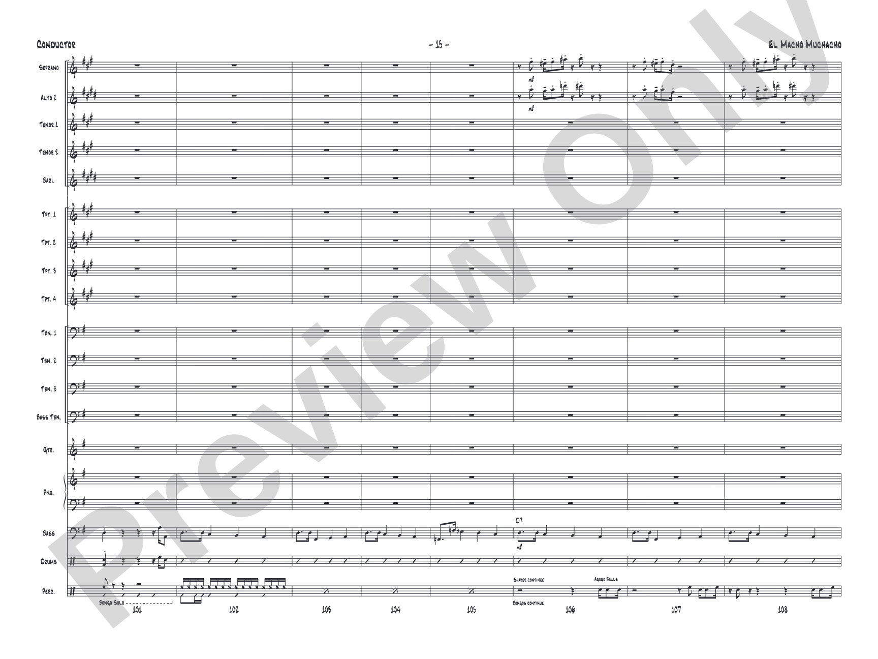 El Macho Muchacho: Jazz Ensemble Conductor Score & Parts