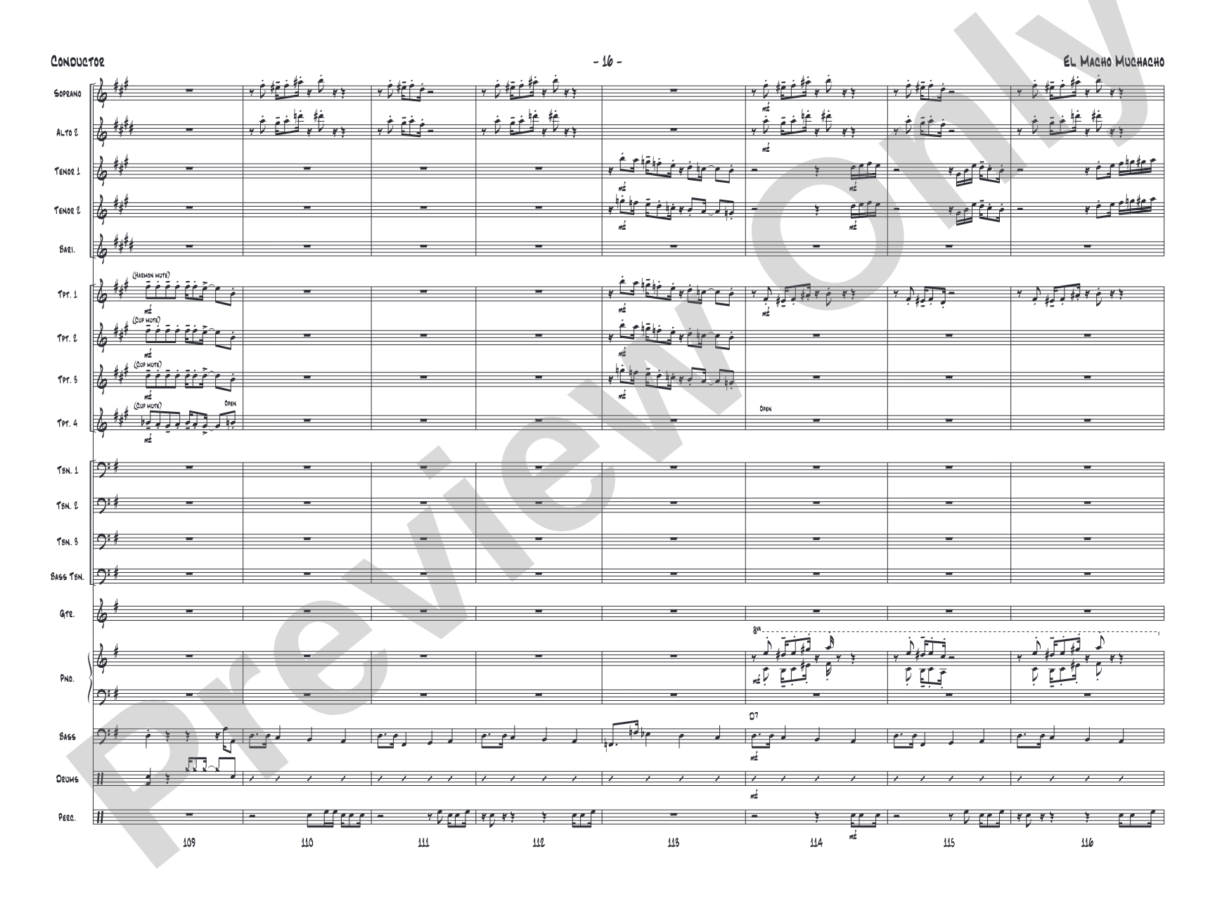 El Macho Muchacho: Jazz Ensemble Conductor Score & Parts