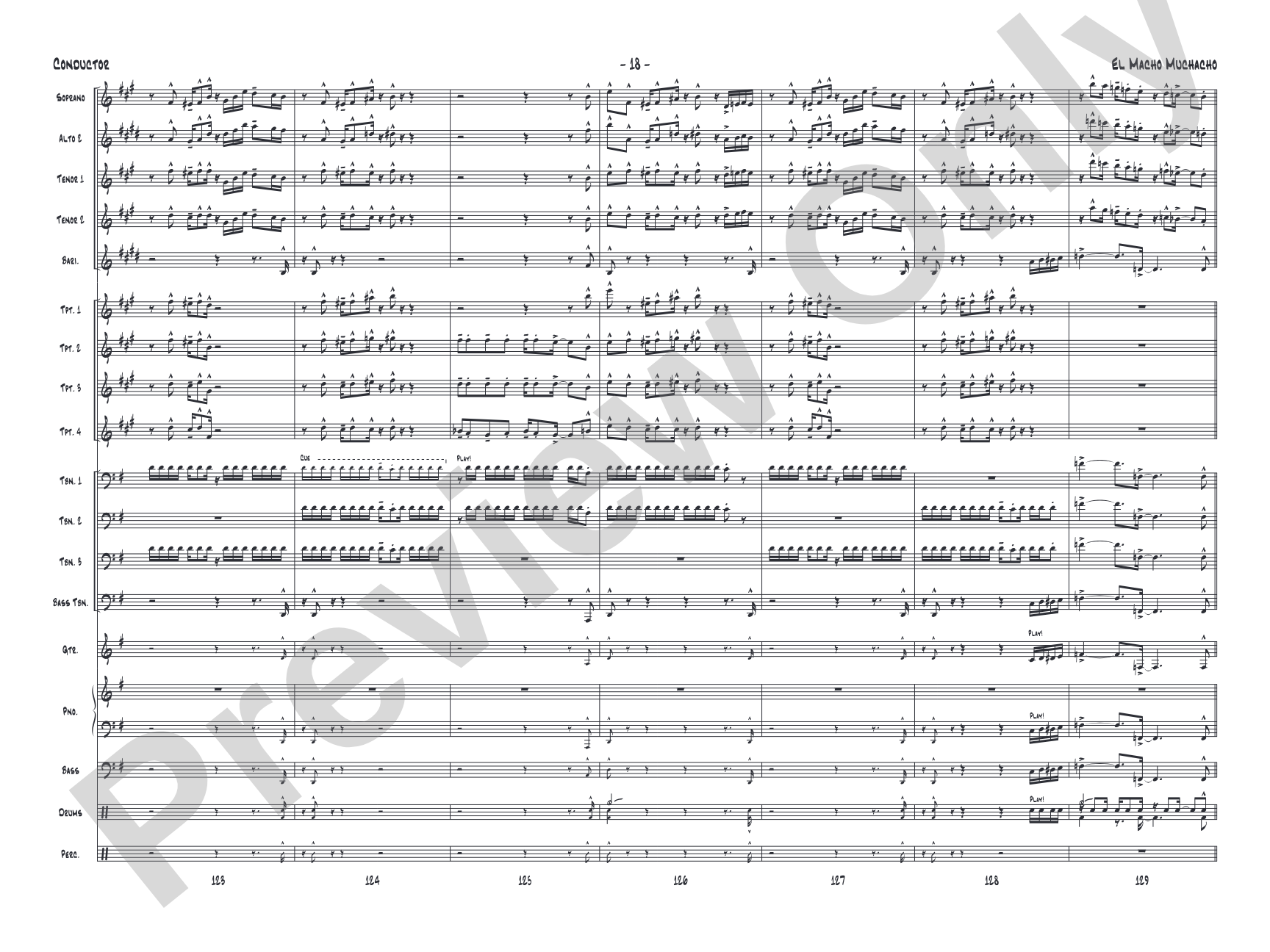El Macho Muchacho: Jazz Ensemble Conductor Score & Parts