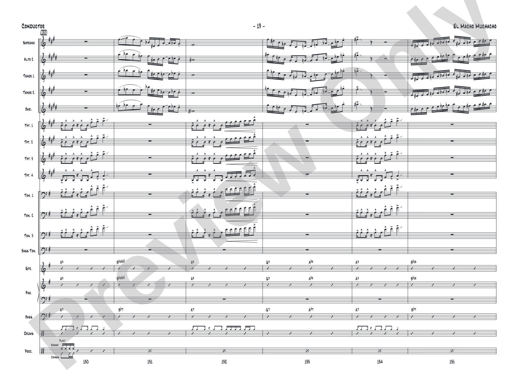 El Macho Muchacho: Jazz Ensemble Conductor Score & Parts