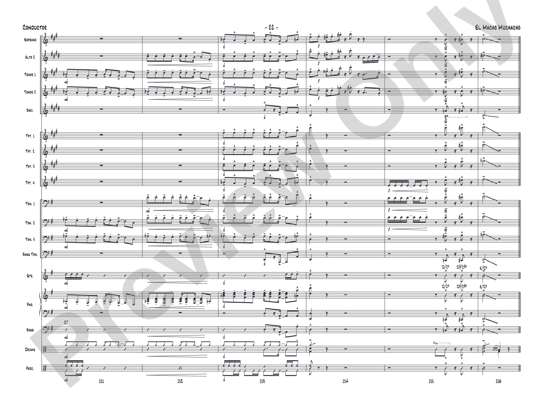 El Macho Muchacho: Jazz Ensemble Conductor Score & Parts