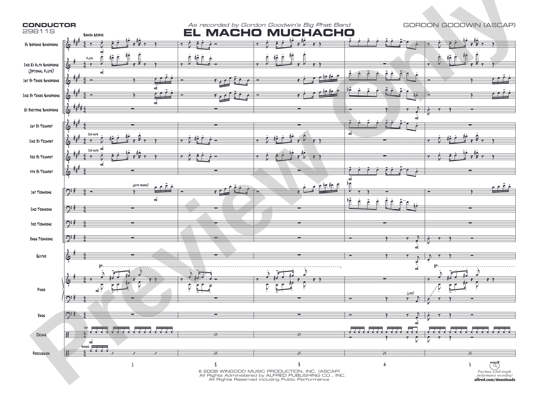 El Macho Muchacho: Jazz Ensemble Conductor Score & Parts