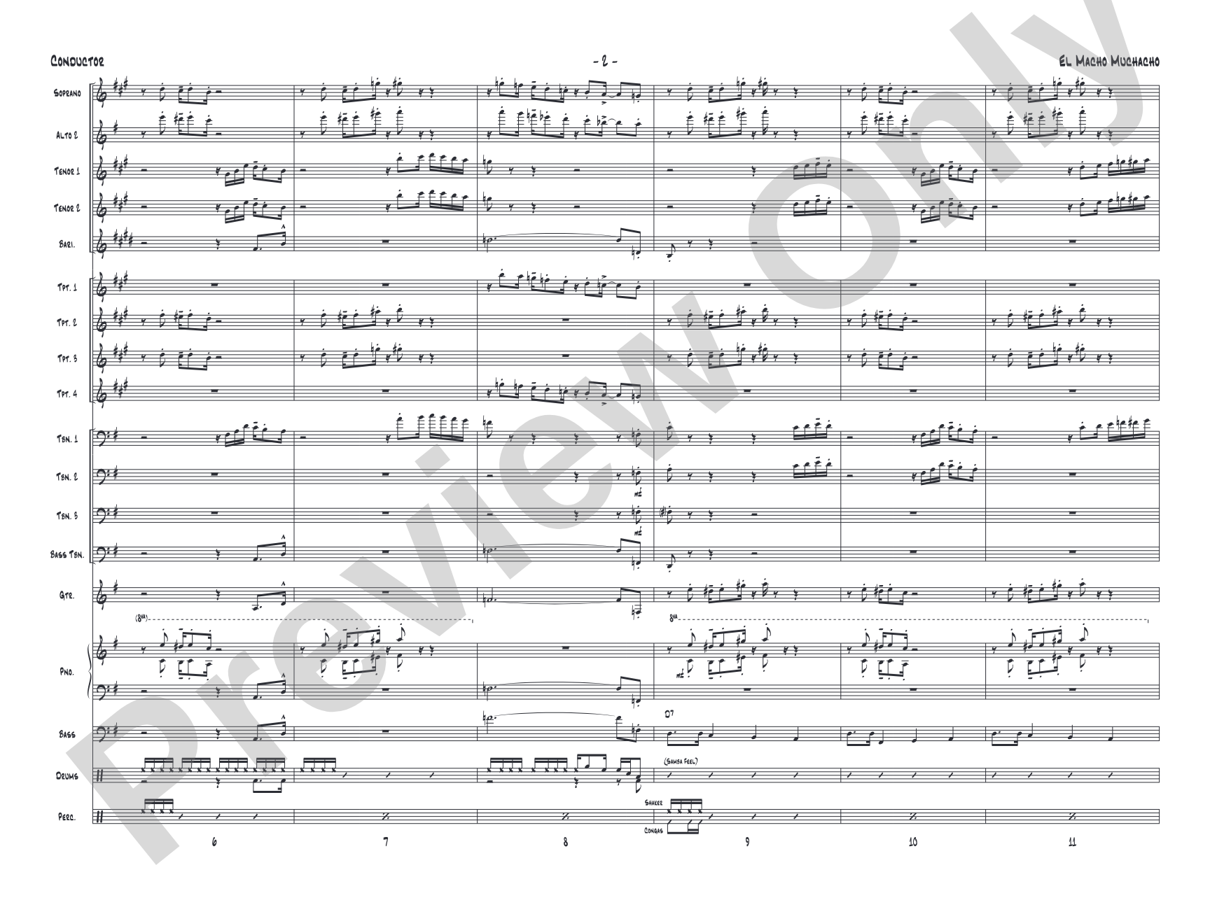 El Macho Muchacho: Jazz Ensemble Conductor Score & Parts