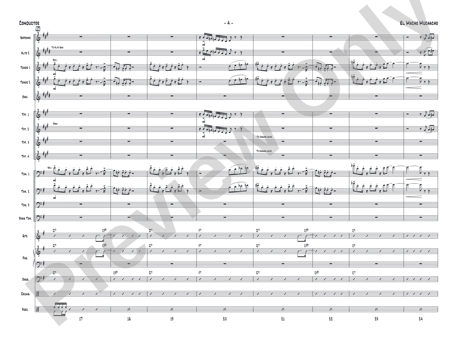 El Macho Muchacho: Jazz Ensemble Conductor Score & Parts