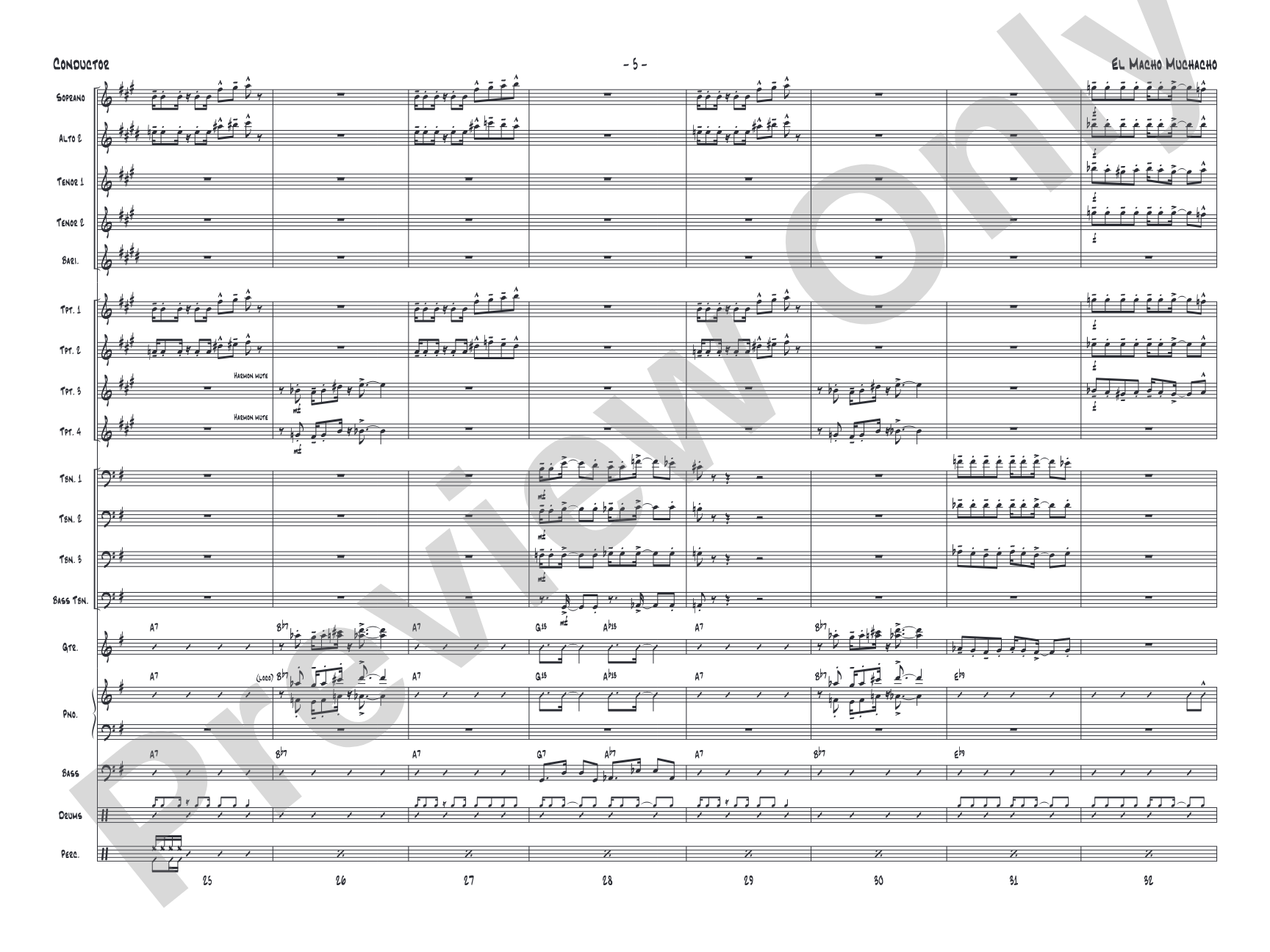 El Macho Muchacho: Jazz Ensemble Conductor Score & Parts