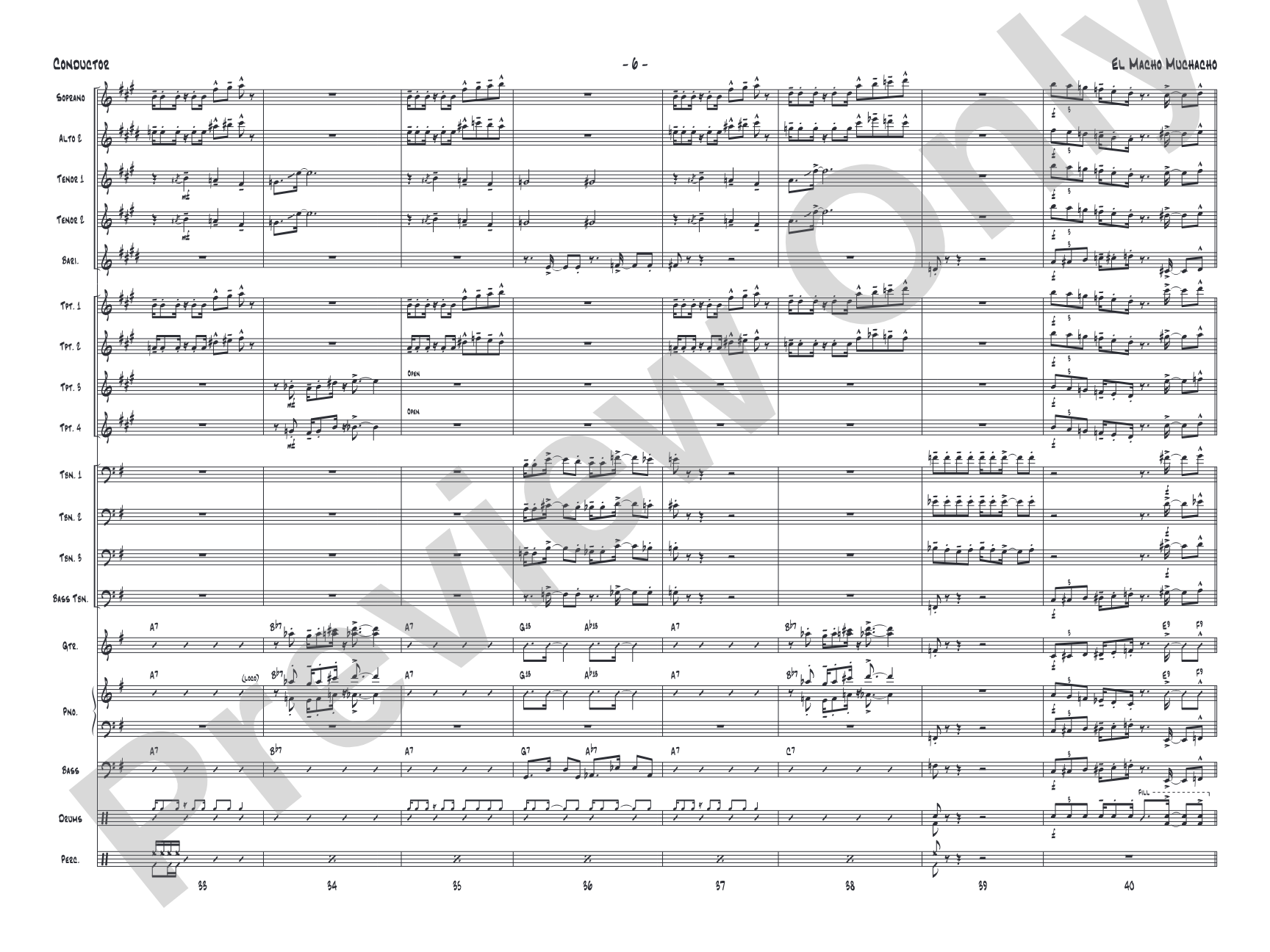 El Macho Muchacho: Jazz Ensemble Conductor Score & Parts