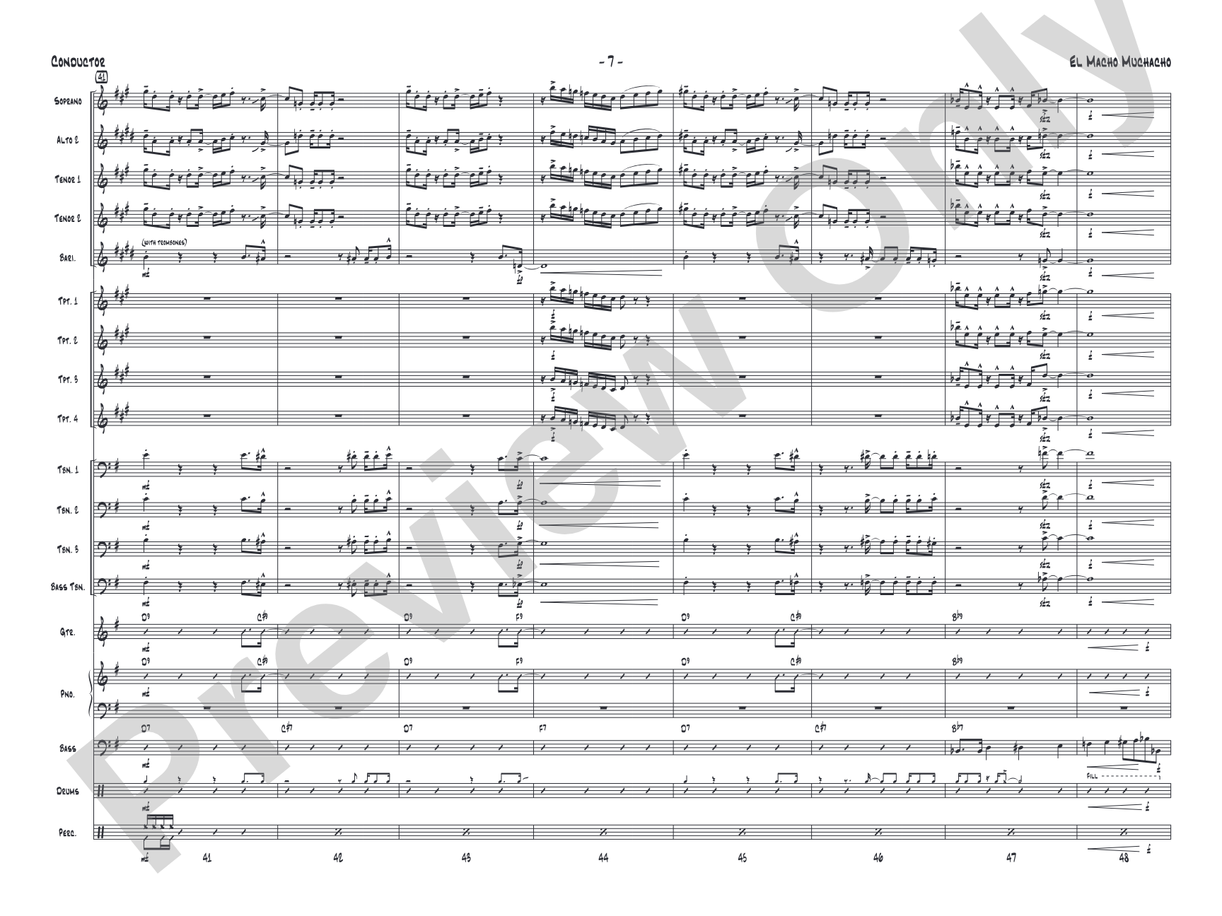 El Macho Muchacho: Jazz Ensemble Conductor Score & Parts