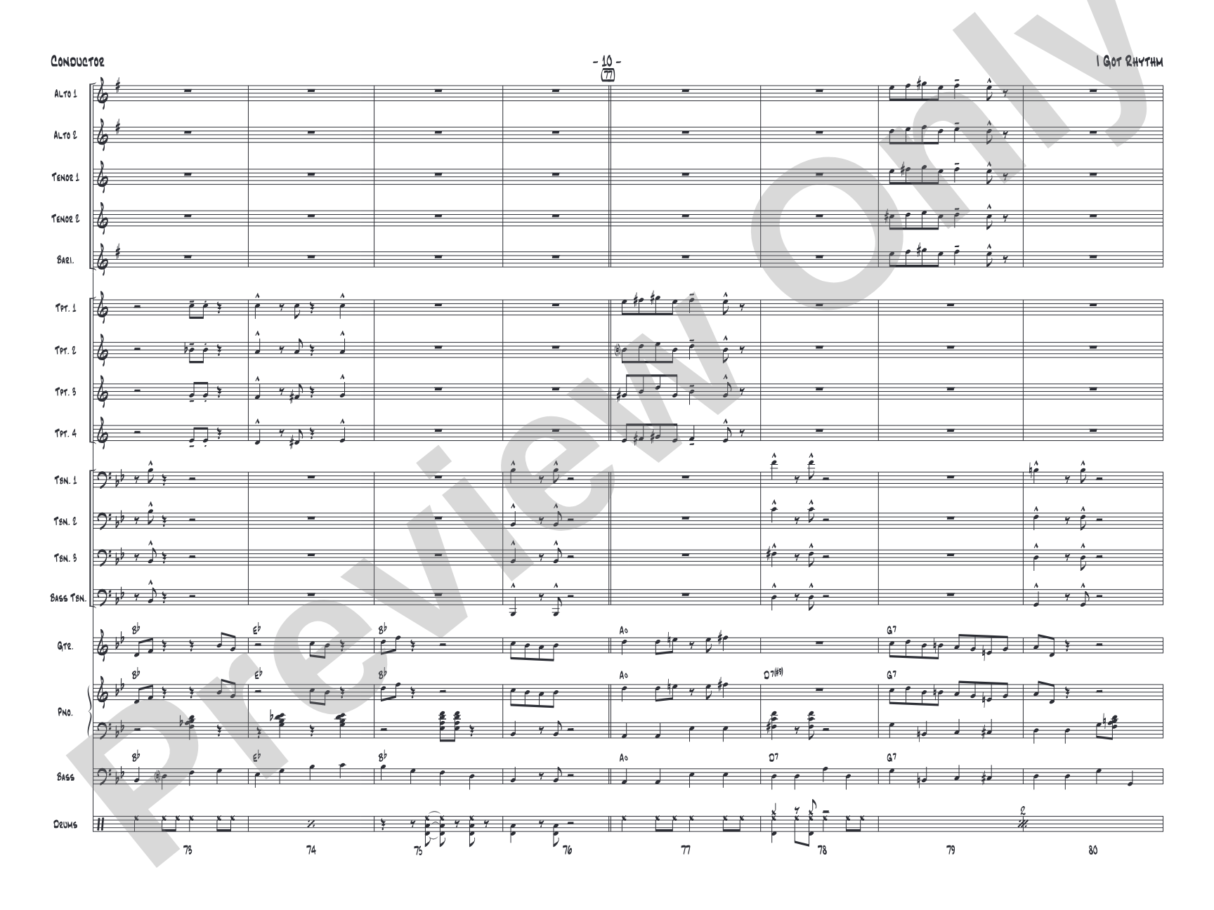 I Got Rhythm: Jazz Ensemble Conductor Score & Parts