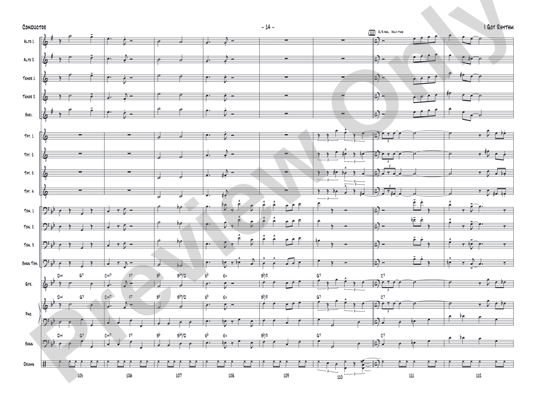 I Got Rhythm: Jazz Ensemble Conductor Score & Parts
