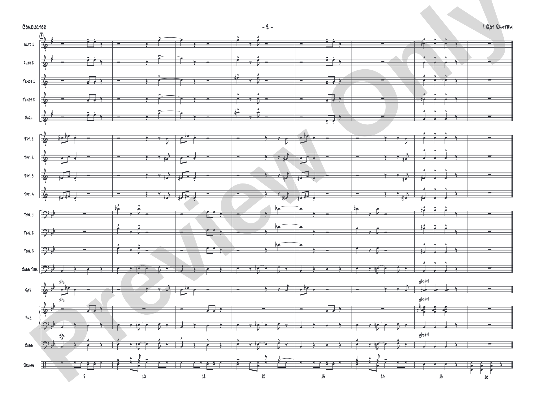 I Got Rhythm: Jazz Ensemble Conductor Score & Parts