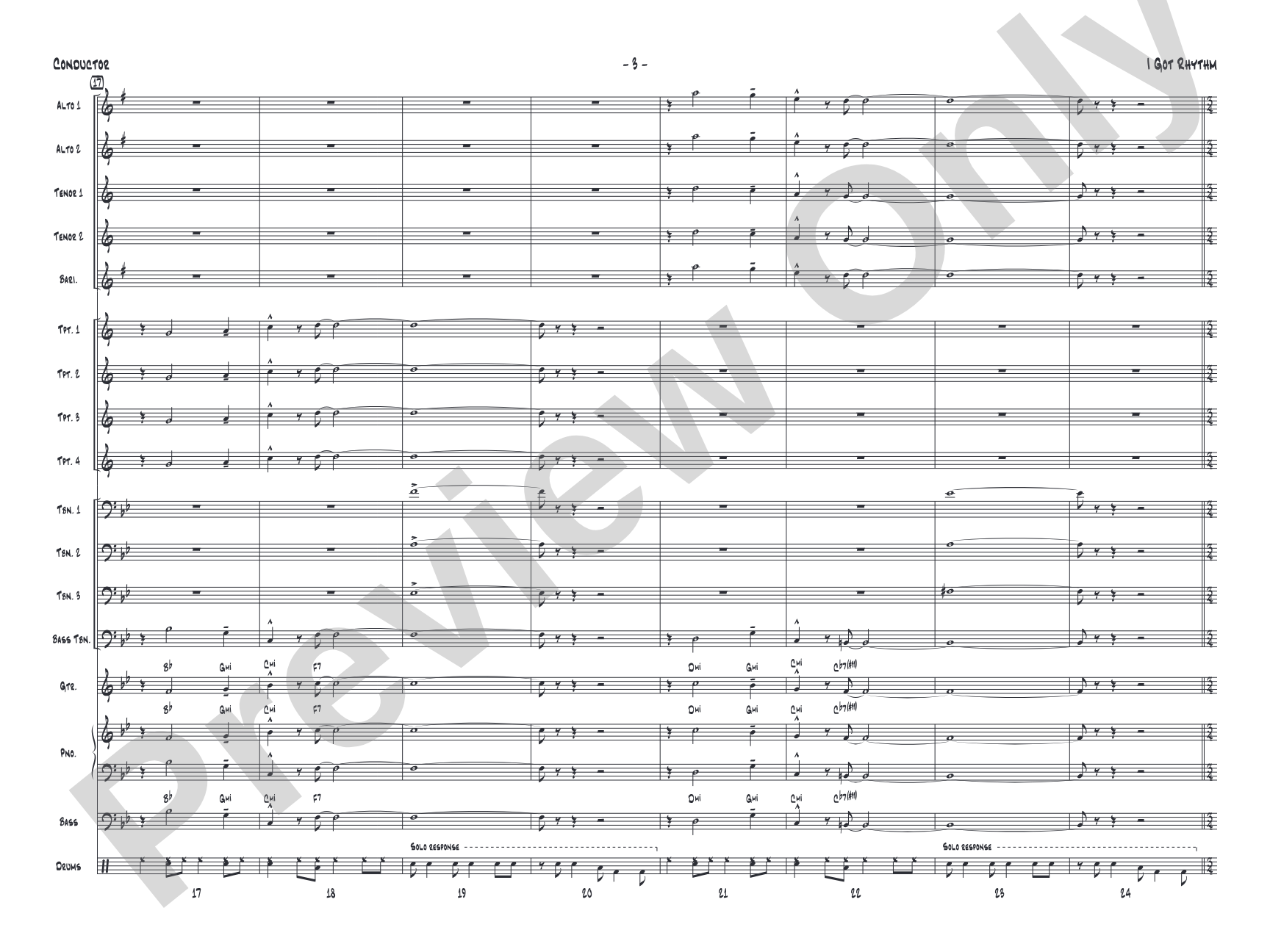 I Got Rhythm: Jazz Ensemble Conductor Score & Parts