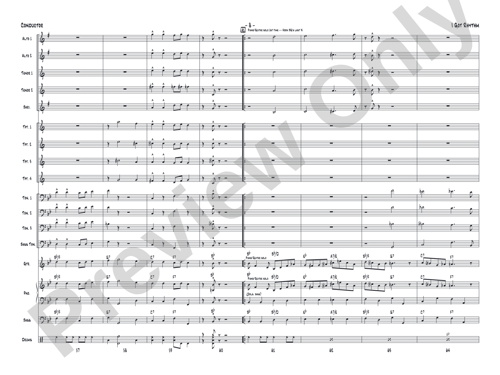 I Got Rhythm: Jazz Ensemble Conductor Score & Parts