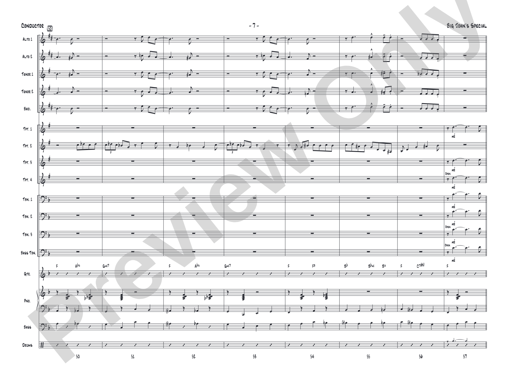 Big John's Special: Jazz Ensemble Conductor Score & Parts