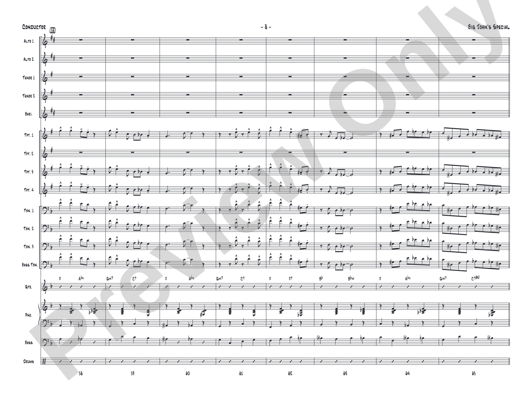 Big John's Special: Jazz Ensemble Conductor Score & Parts