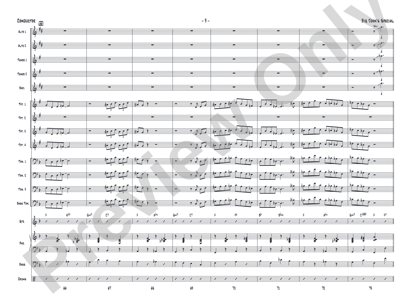 Big John's Special: Jazz Ensemble Conductor Score & Parts