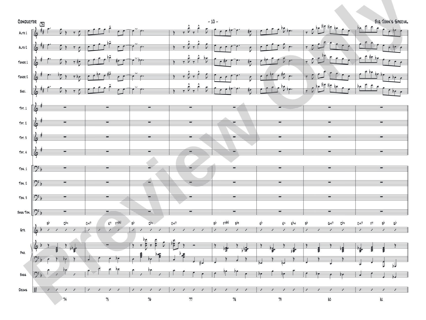 Big John's Special: Jazz Ensemble Conductor Score & Parts