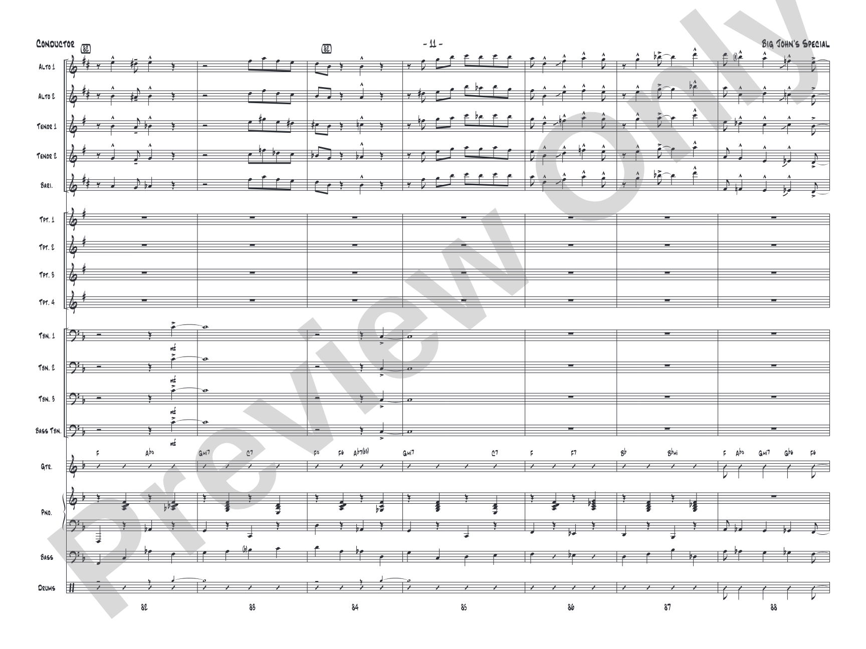 Big John's Special: Jazz Ensemble Conductor Score & Parts