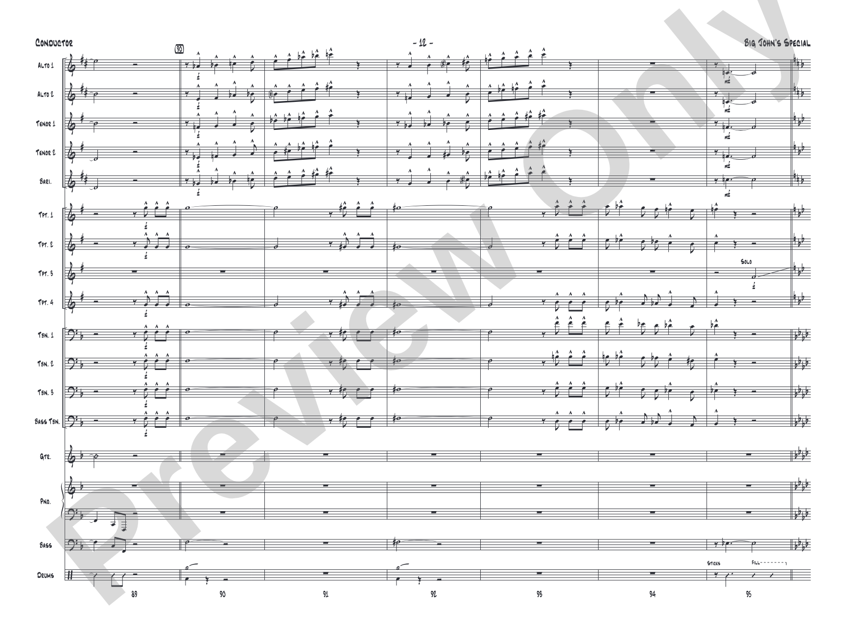 Big John's Special: Jazz Ensemble Conductor Score & Parts