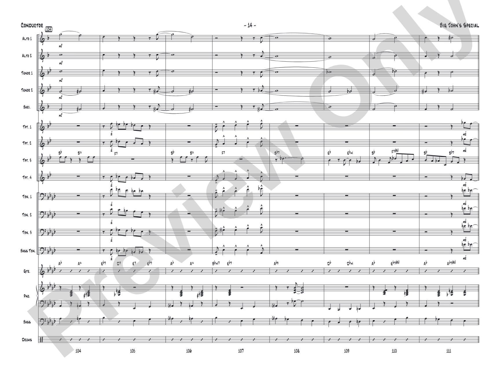 Big John's Special: Jazz Ensemble Conductor Score & Parts