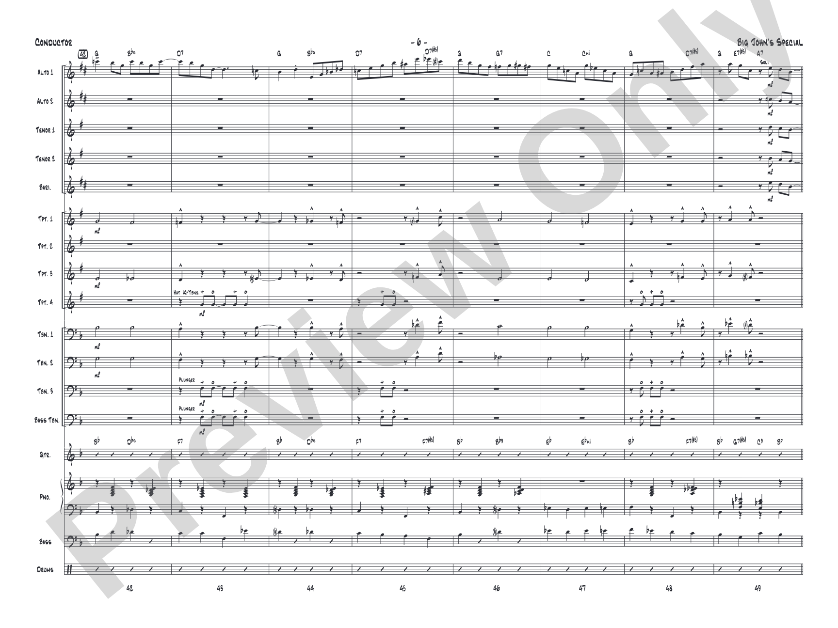Big John's Special: Jazz Ensemble Conductor Score & Parts