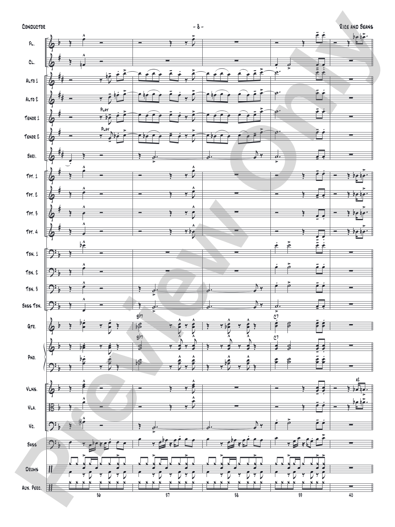 Rice and Beans: Score