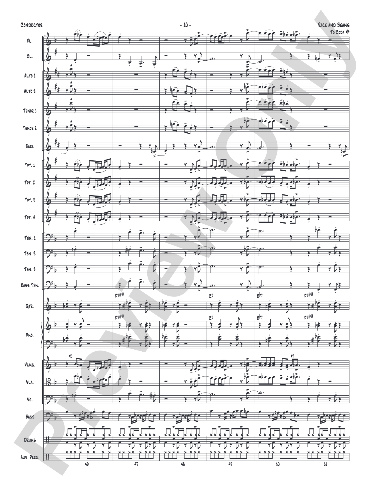 Rice and Beans: Score