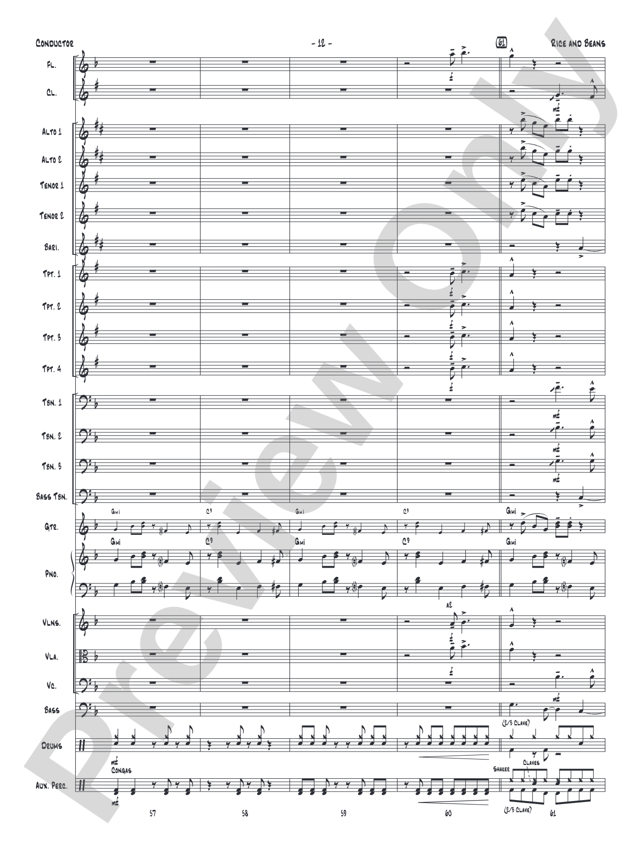 Rice and Beans: Score