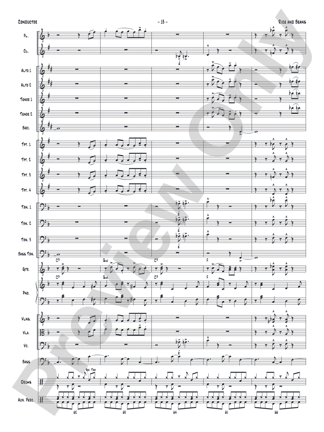 Rice and Beans: Score