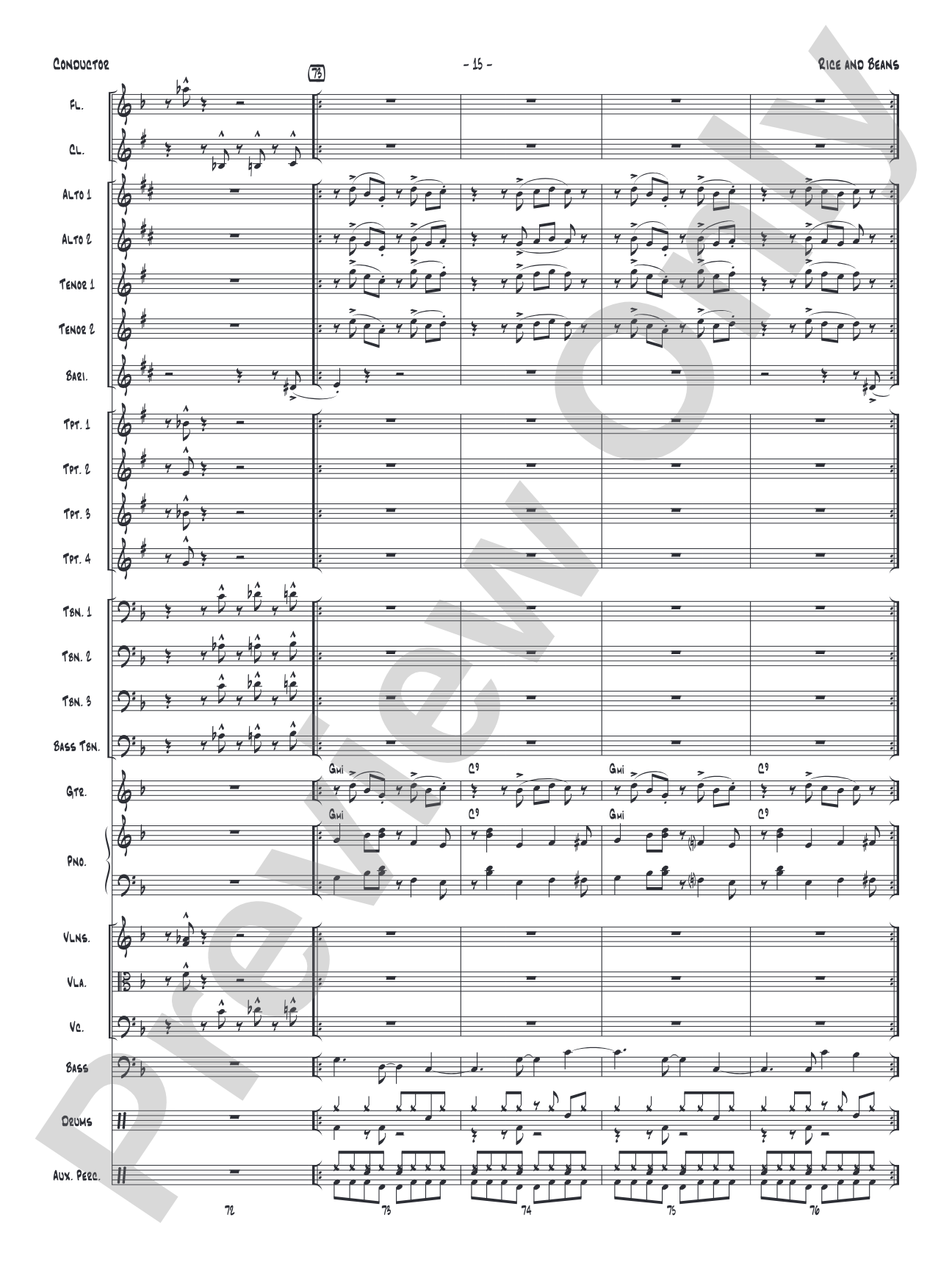 Rice and Beans: Score