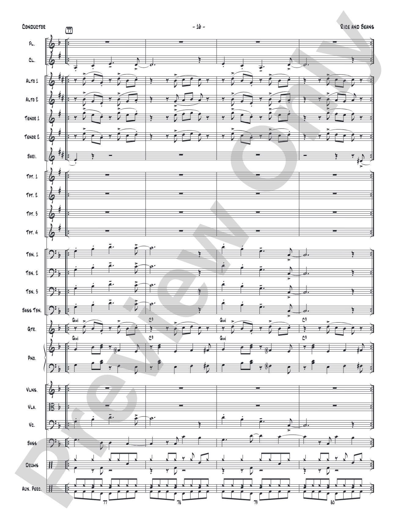 Rice and Beans: Score