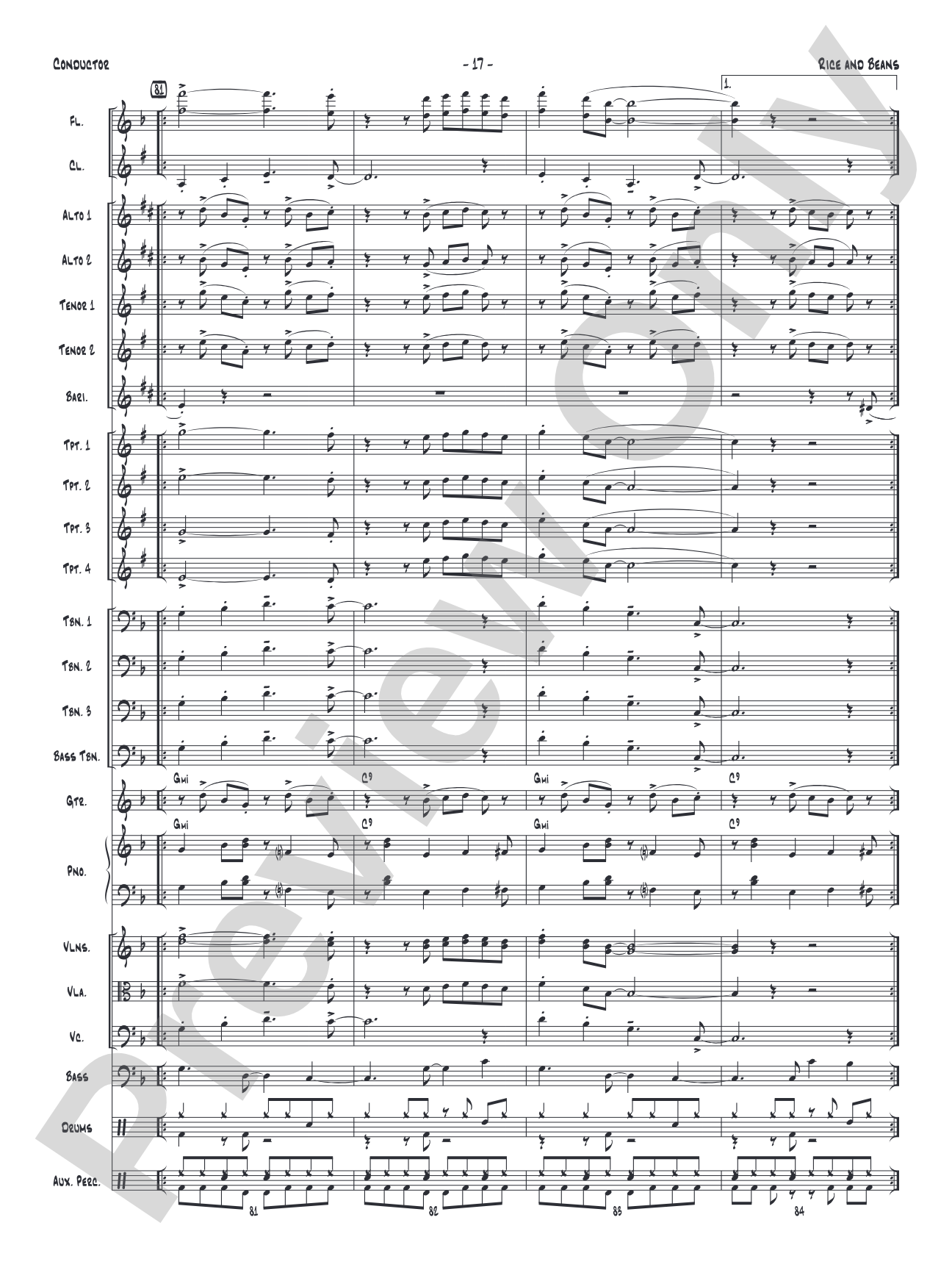 Rice and Beans: Score