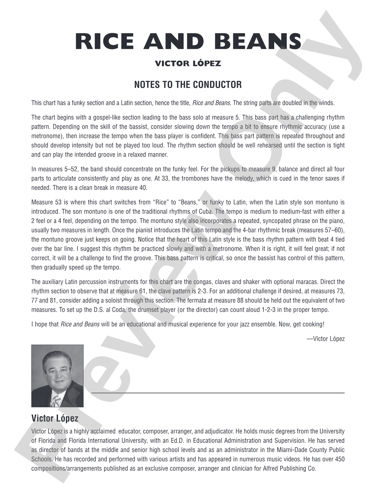 Rice and Beans: Score