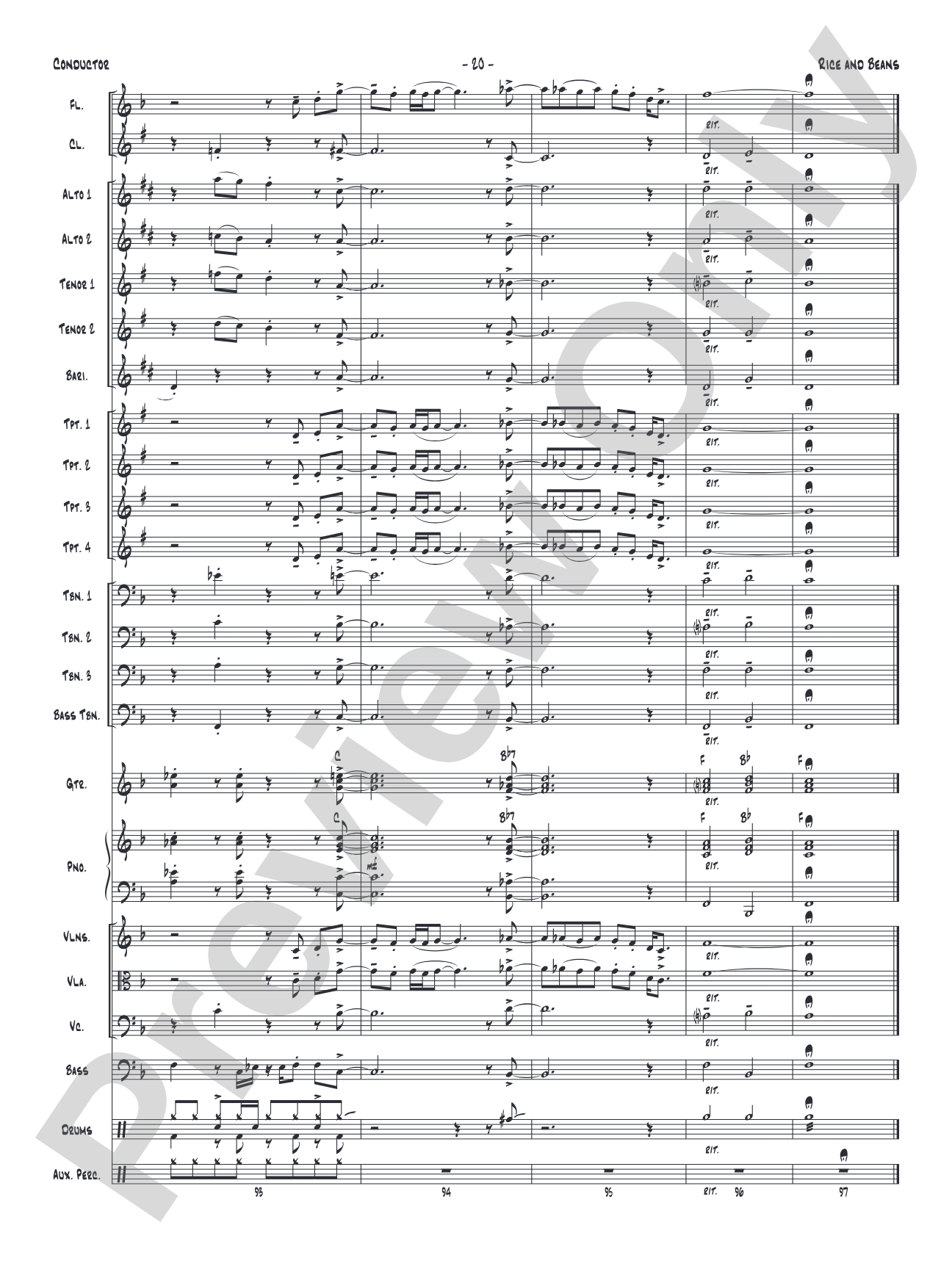 Rice and Beans: Score