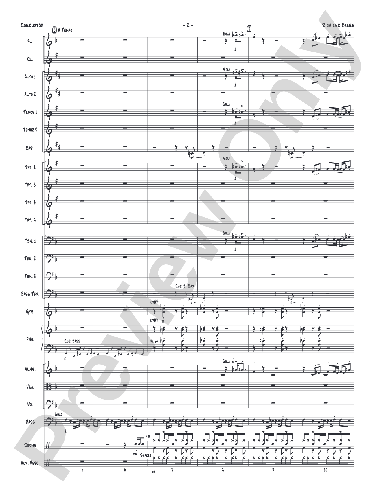 Rice and Beans: Score