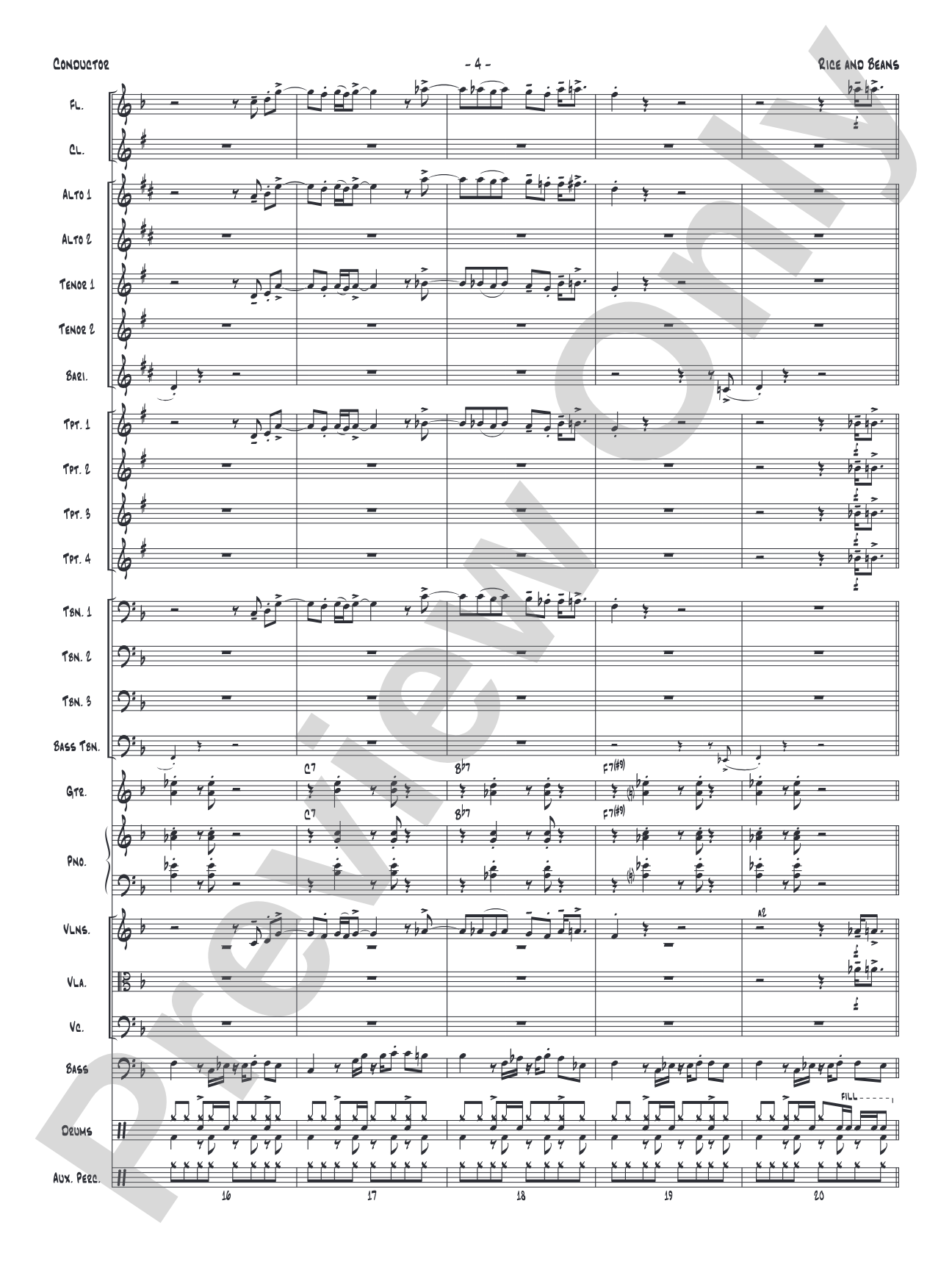 Rice and Beans: Score