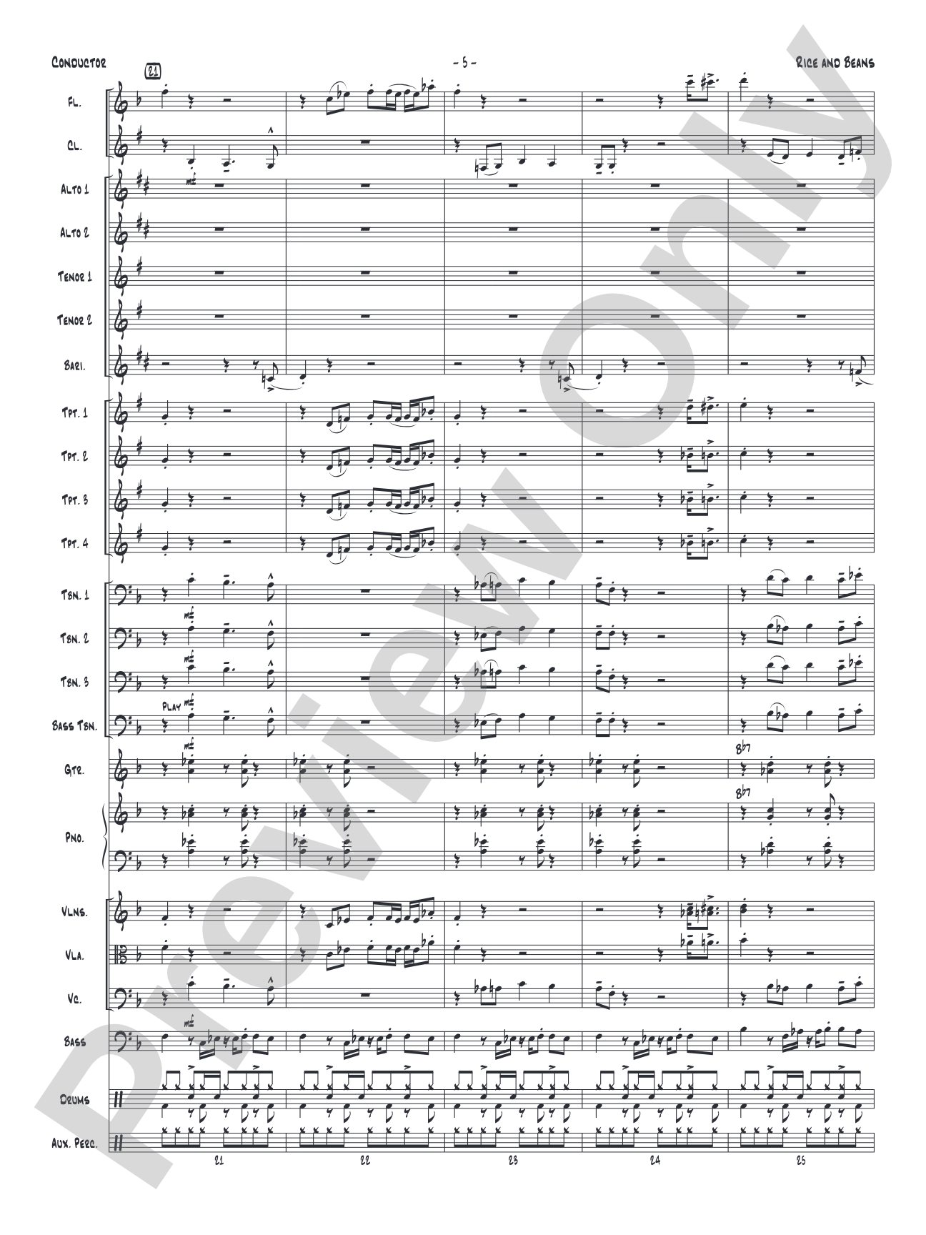 Rice and Beans: Score