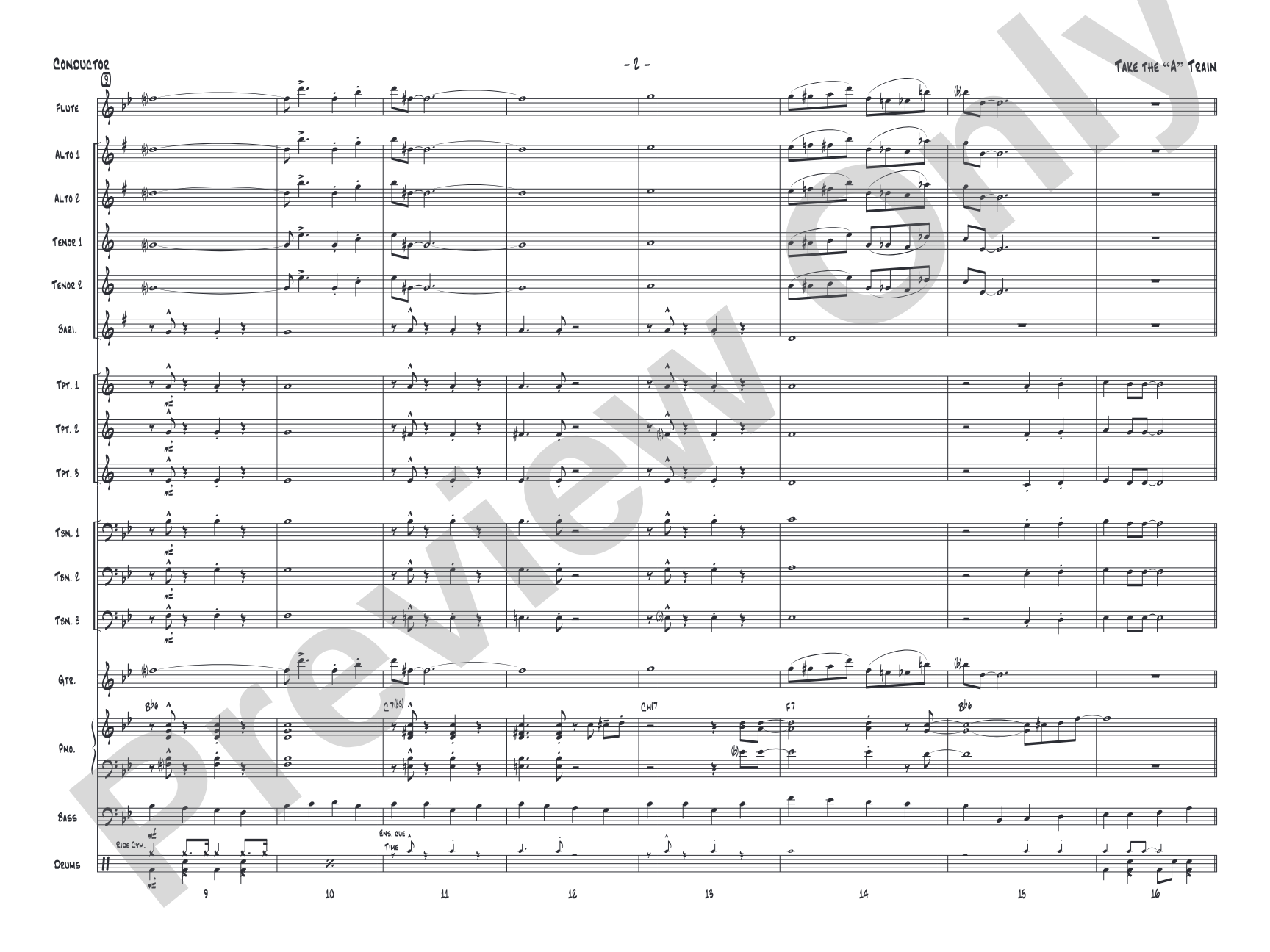 Take the "A" Train: Jazz Ensemble Conductor Score & Parts
