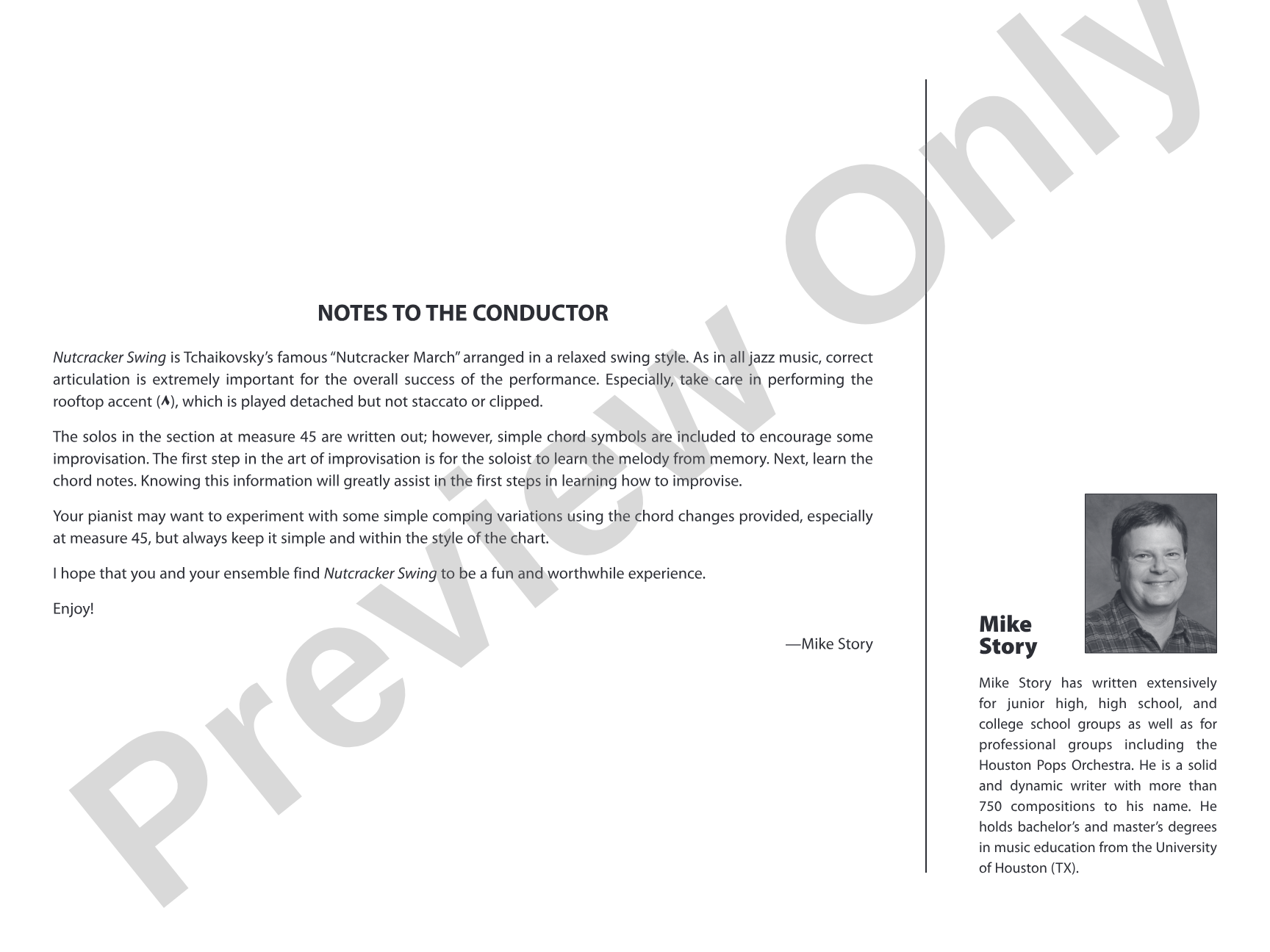 Nutcracker Swing: Jazz Ensemble Conductor Score & Parts